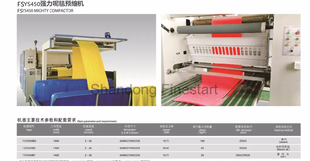 Textile Finishing Tubular Compactor with Different Heat Source Steam/ Electticity/Heat Conduction Oil